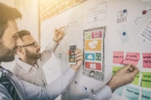 writing content marketing skills on the board